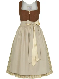 Dirndl in Dunkelbraun/ Beige