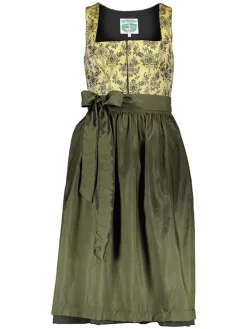 Dirndl in Dunkelgrün/ Gelb