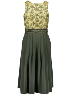 Dirndl in Dunkelgrün/ Gelb