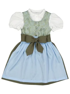Dirndl in Dunkelgrün/ Hellblau