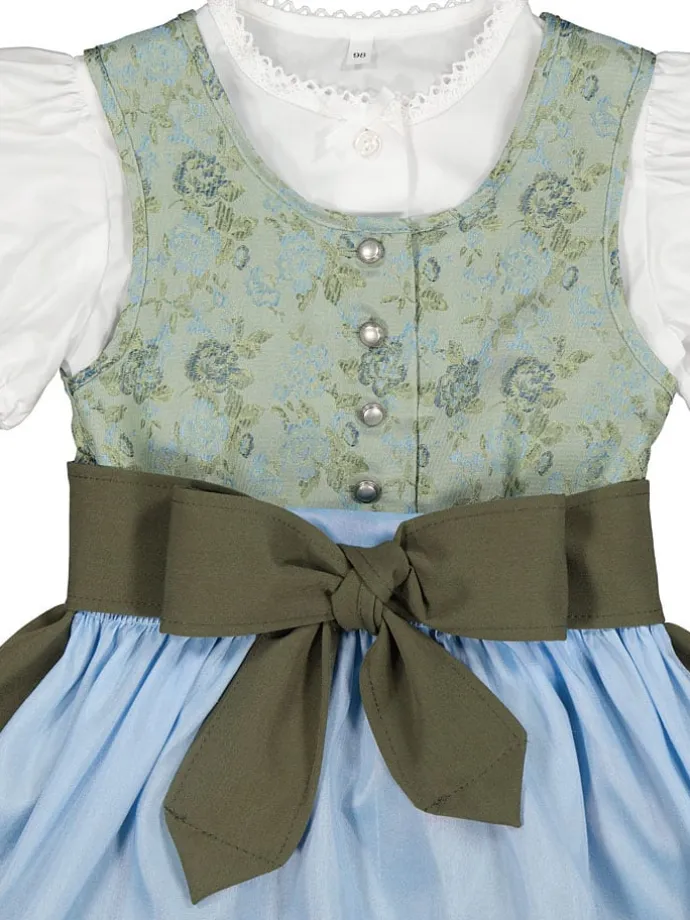 Dirndl in Dunkelgrün/ Hellblau