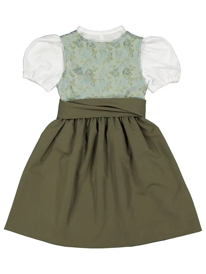 Dirndl in Dunkelgrün/ Hellblau