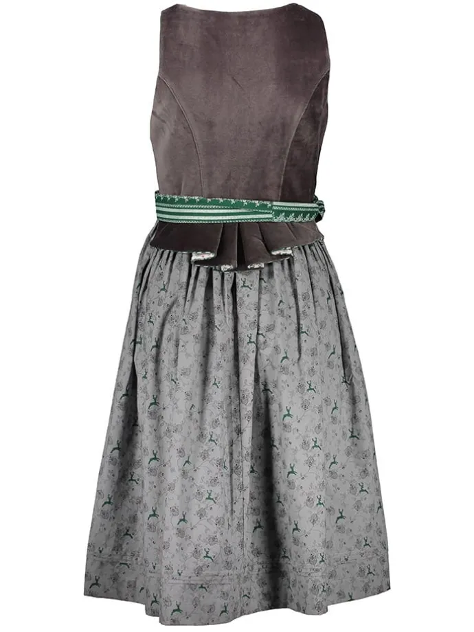 Dirndl in Grau/ Grün