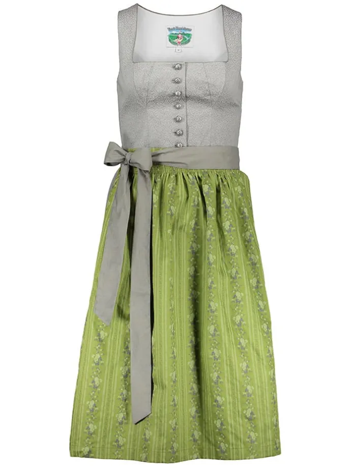 Dirndl in Grau/ Grün