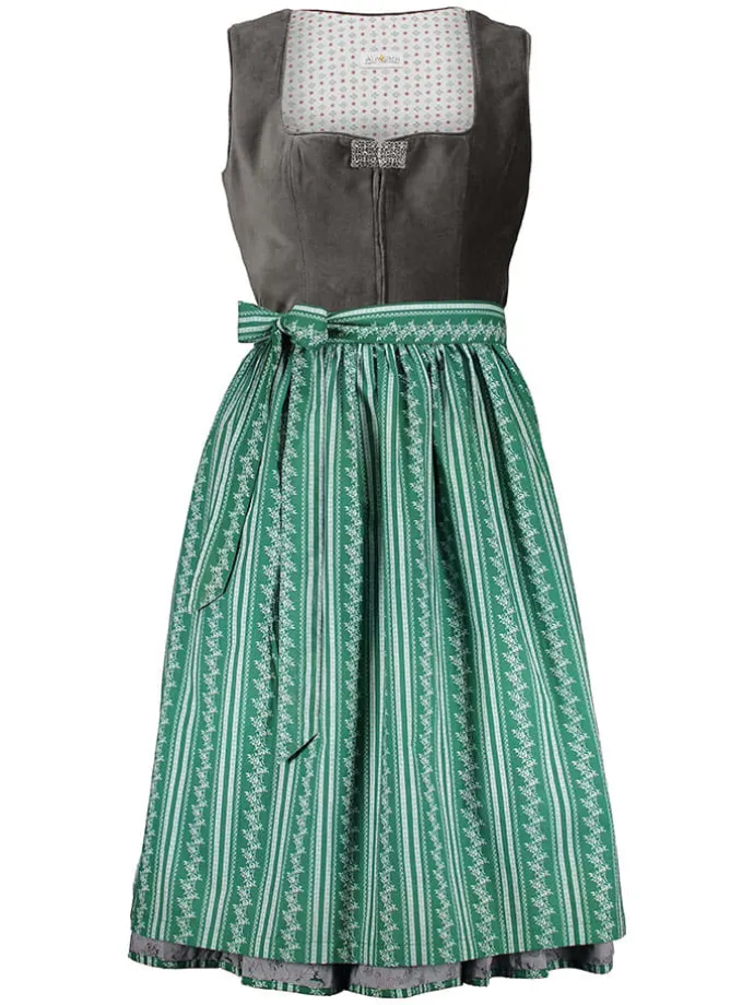 Dirndl in Grau/ Grün