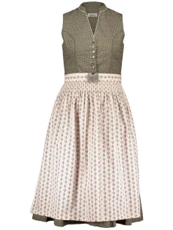 Dirndl in Khaki/ Creme