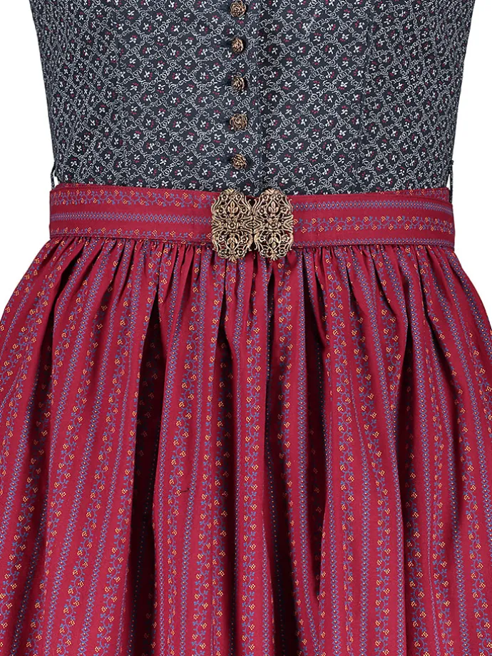 Dirndl in Rot/ Anthrazit