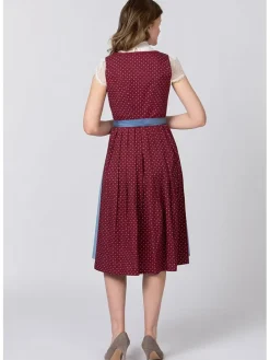 Dirndl "Julina" in Bordeaux/ Hellblau