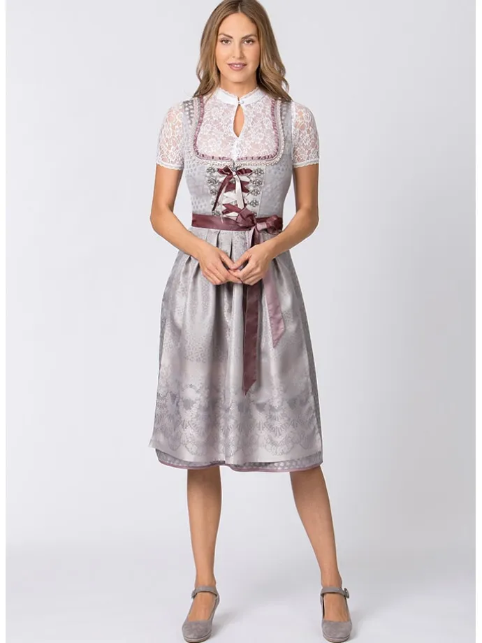 Dirndl "Lia" in Grau/ Beere