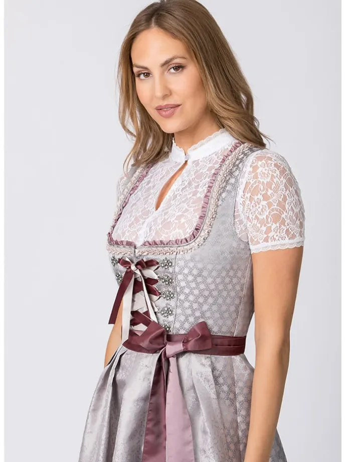 Dirndl "Lia" in Grau/ Beere