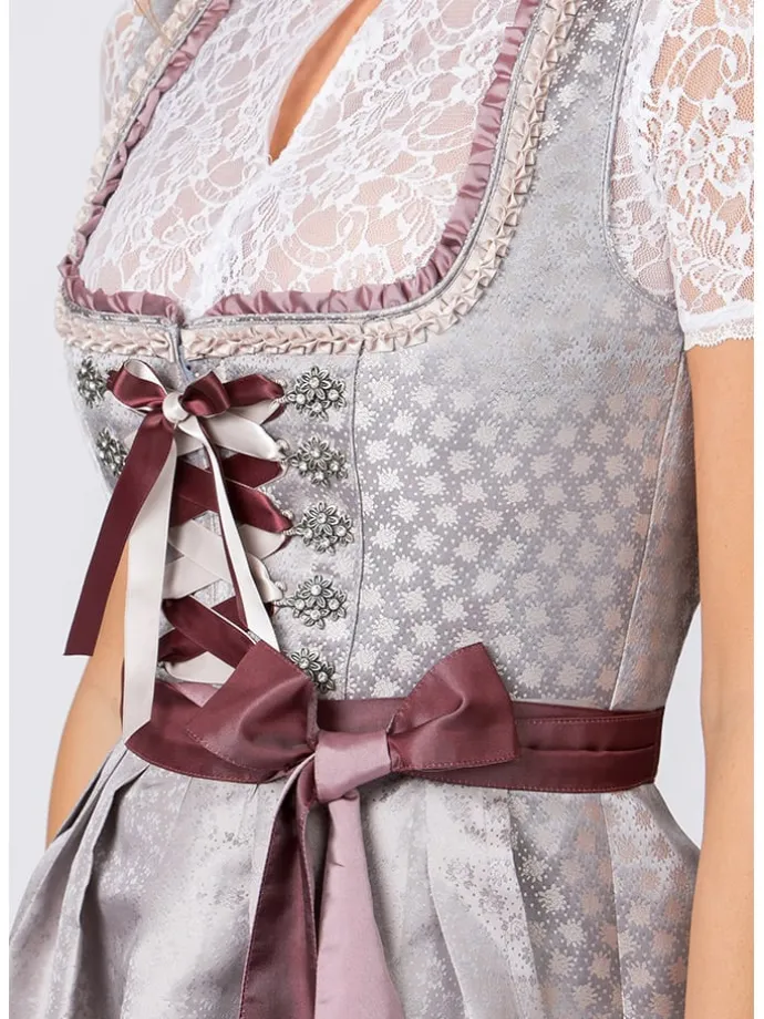 Dirndl "Lia" in Grau/ Beere