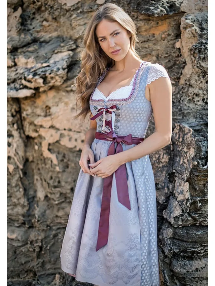 Dirndl "Lia" in Grau/ Beere