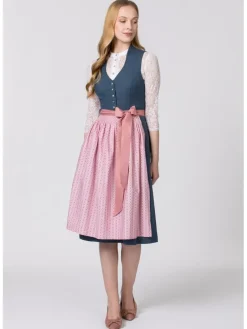 Dirndl "Marina" in Dunkelblau/ Rosa