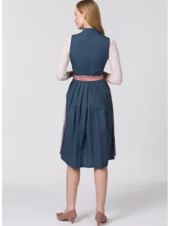 Dirndl "Marina" in Dunkelblau/ Rosa