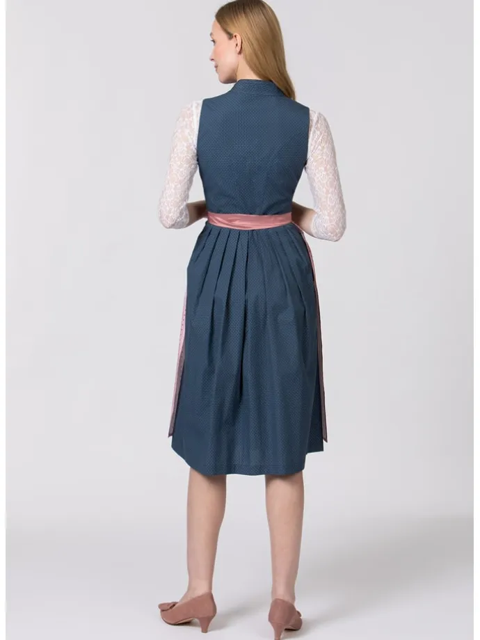 Dirndl "Marina" in Dunkelblau/ Rosa
