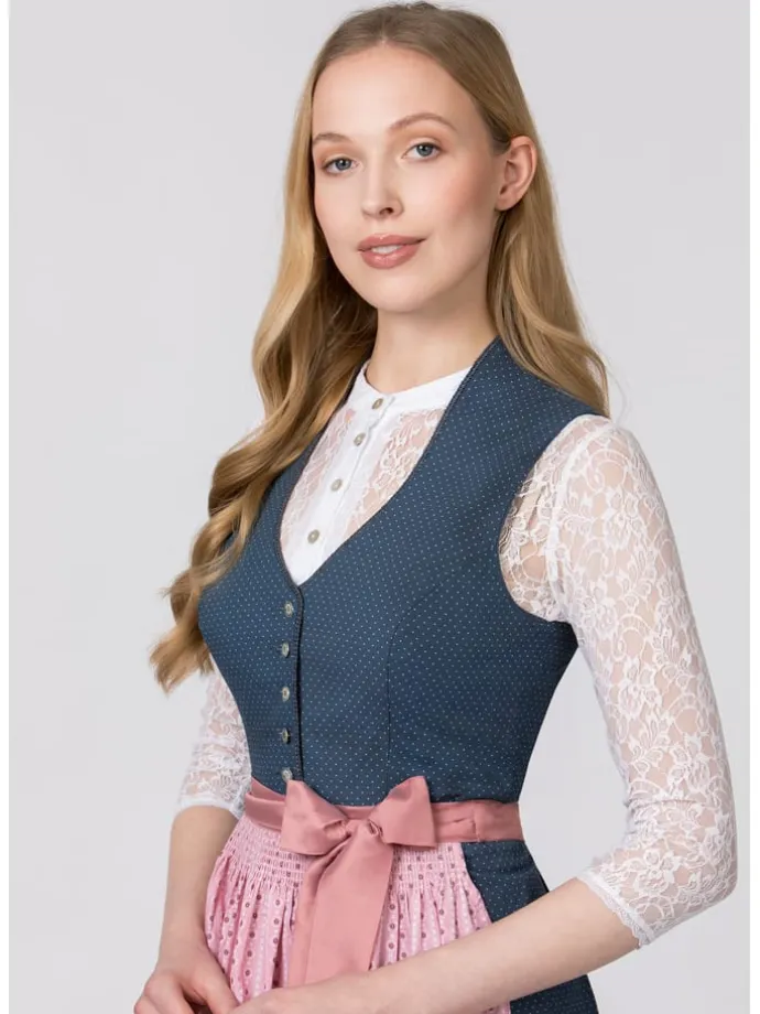 Dirndl "Marina" in Dunkelblau/ Rosa