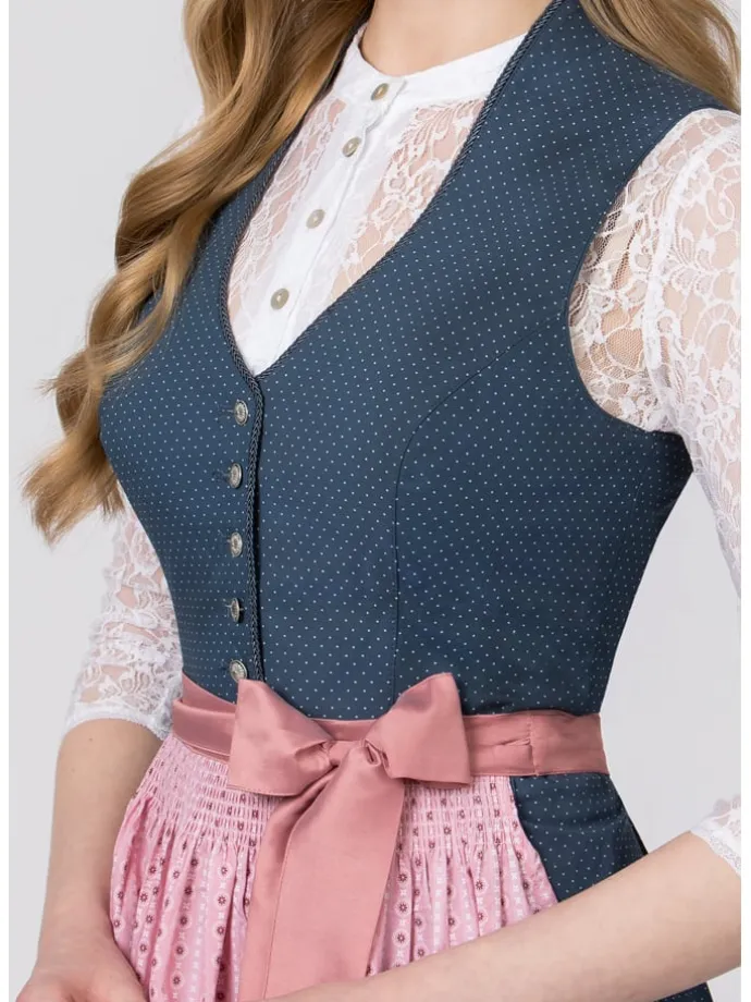 Dirndl "Marina" in Dunkelblau/ Rosa