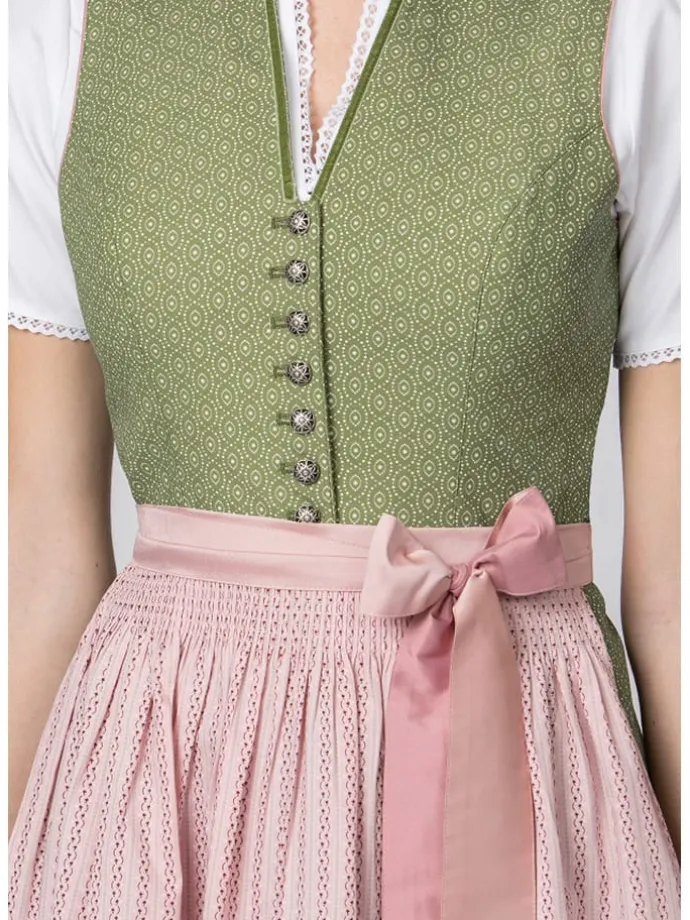 Dirndl "Natalie" in Grün/ Rosa