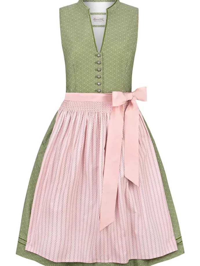 Dirndl "Natalie" in Grün/ Rosa