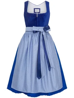 Dirndl ''Polina'' in Dunkelblau/ Hellblau