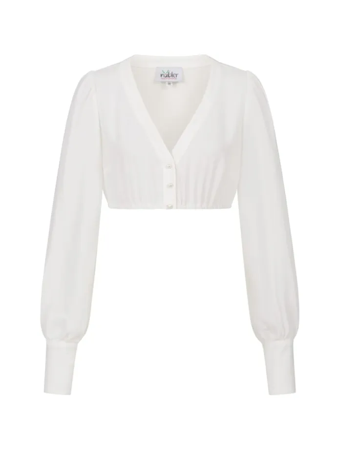 Dirndlbluse Charlotte Langarm in Creme