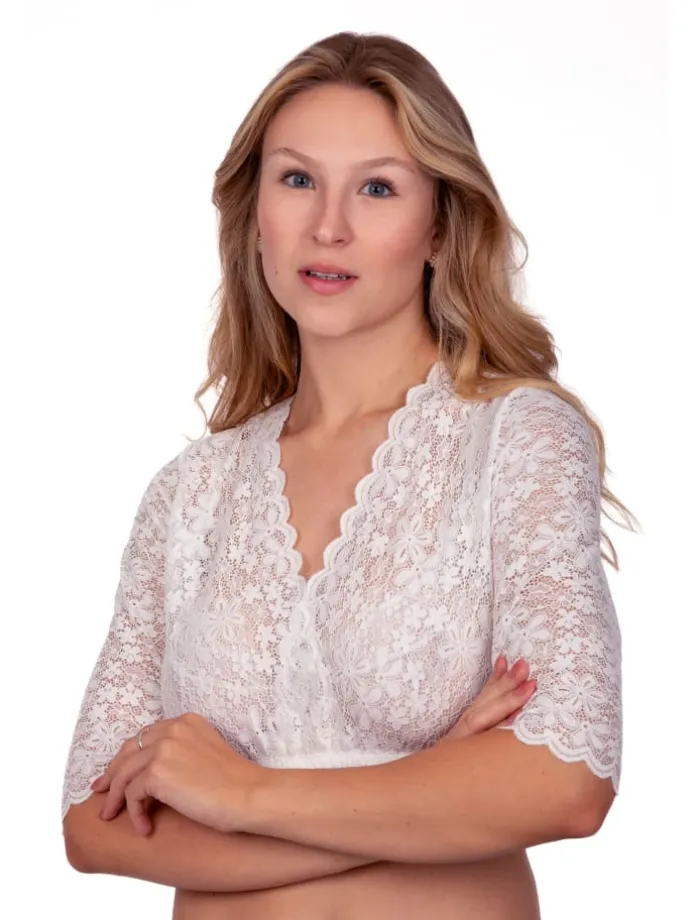 Dirndlbluse Thesi in weiß
