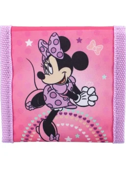 Disney Minnie Portemonnaie – Kinder Geldbörse rosa mit Fächern in Rosa