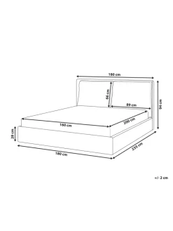 Doppelbett BAJONNA in Grau/Schwarz - (W) 180 x (H) 94 x (L) 235 cm