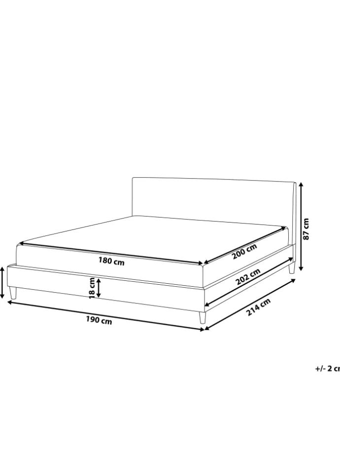Doppelbett FITOU in Gelb/Braun - (W) 190 x (H) 87 x (L) 214 cm