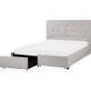 Doppelbett LA ROCHELLE in Grau/Schwarz - (W) 153 x (H) 109 x (L) 213 cm