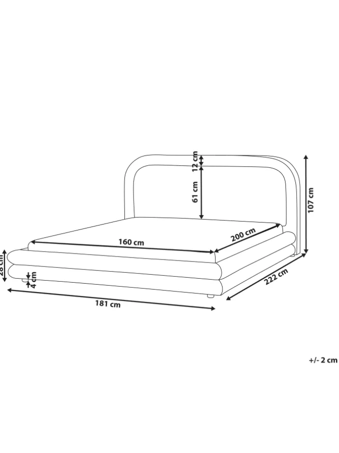 Doppelbett LAVARDENS in Grün/Schwarz - (W) 181 x (H) 107 x (L) 222 cm