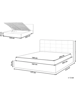 Doppelbett LORIENT in Weiß - (W) 177 x (H) 112 x (L) 216 cm