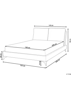 Doppelbett MELLE in Orange/Schwarz - (W) 156 x (H) 95 x (L) 233 cm