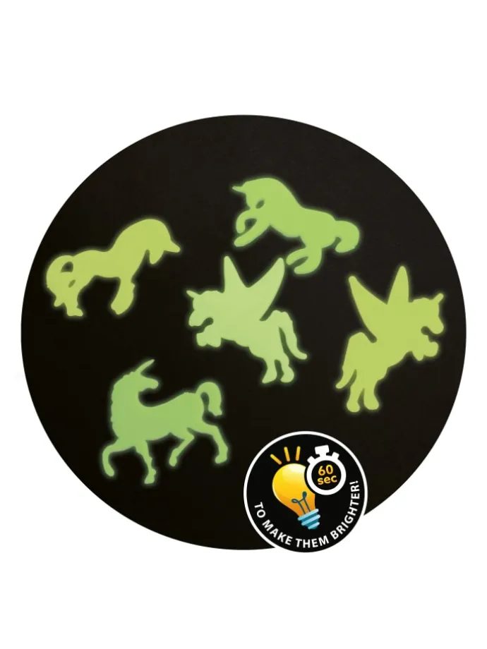 DREAM HORSE Glow in The Dark Shapes Einhorn-Aufkleber (12 Stück) in mehrfarbig