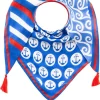 Dreieckstuch "Anker-Wellen-Mix" in Blau/ Rot/ Weiß - (L)200 x (B)90 cm