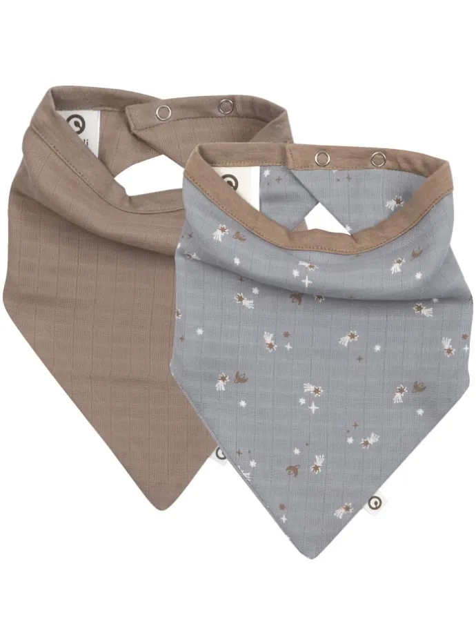 Dreieckstuch 2er-Pack in Jasmin blue/ Balsam cream/ Walnut