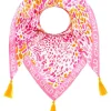 Dreieckstuch "Leo Kopf" in Rosa/ Orange/ Weiß - (L)200 x (B)100 cm