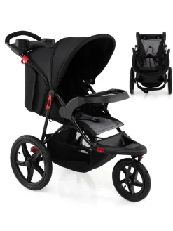 Dreirad Kinderwagen für Baby von 0-4 Jahren in Schwarz