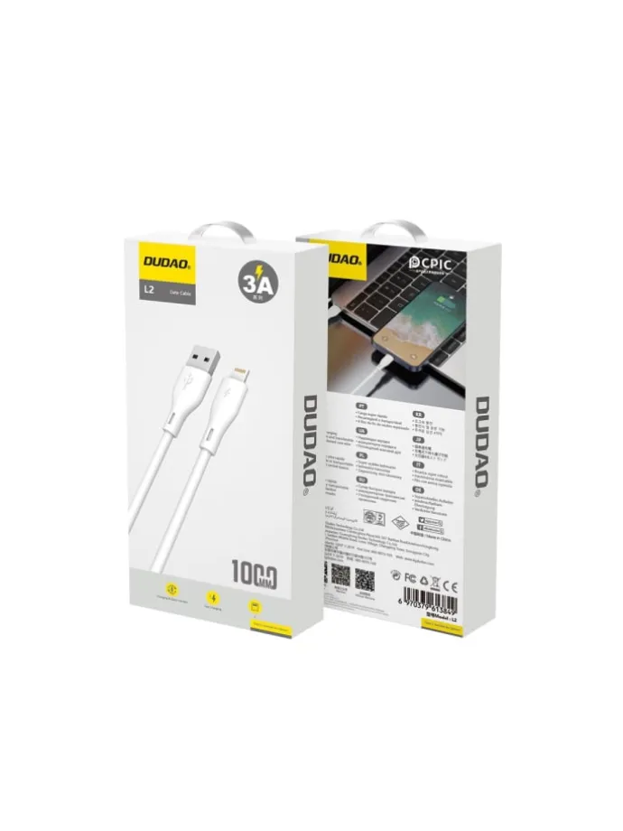 Dudao USB/Lightning Kabel 3A 1m – Weiß