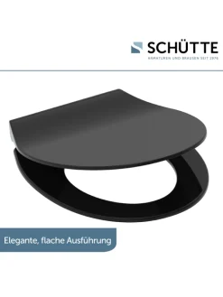 Duroplast WC-Sitz SLIM BLACK, mit Absenkautomatik und Schnellverschluss