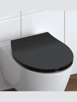 Duroplast WC-Sitz SLIM BLACK, mit Absenkautomatik und Schnellverschluss