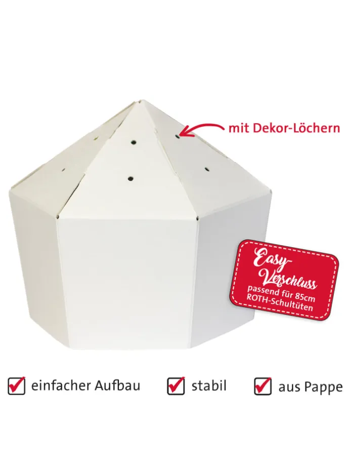 Easy-Verschluss für 85 cm Schultüte, 6-eckig in Grau