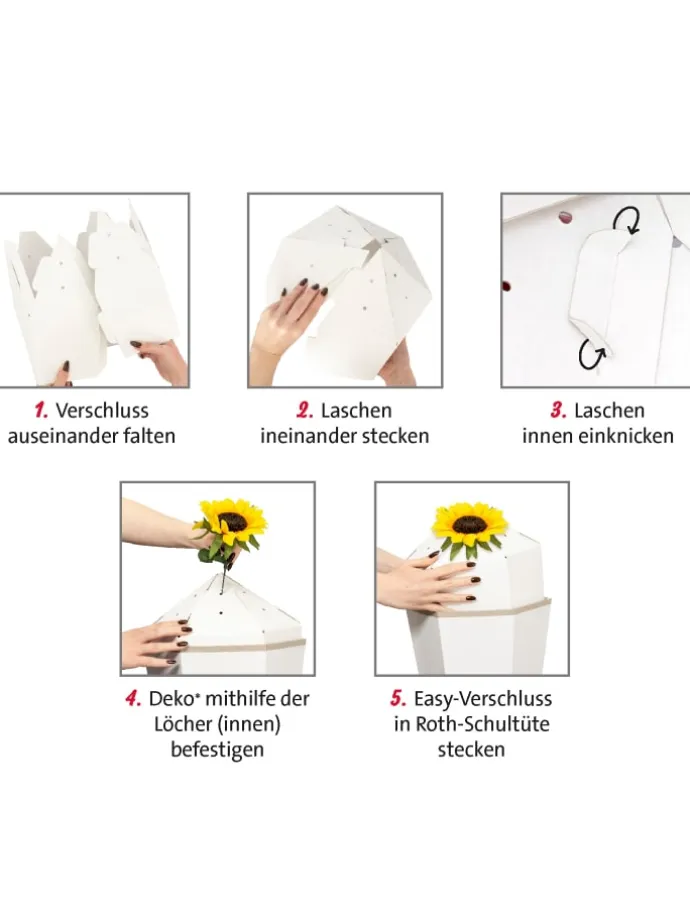 Easy-Verschluss für 85 cm Schultüte, 6-eckig in Grau