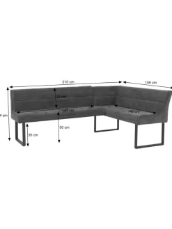 Eckbank MCW-O81 210x159cm, Grün