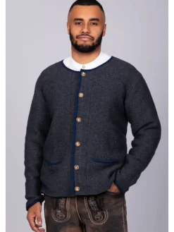 Edelnice Trachten Strickjacke Felix anthrazit in anthrazit