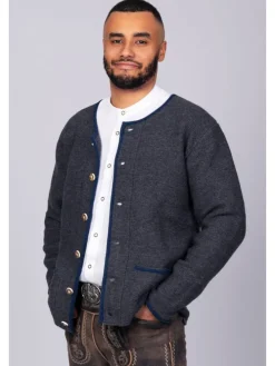 Edelnice Trachten Strickjacke Felix anthrazit in anthrazit
