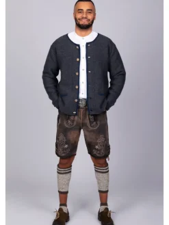 Edelnice Trachten Strickjacke Felix anthrazit in anthrazit