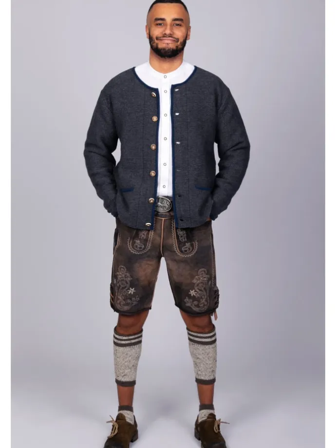 Edelnice Trachten Strickjacke Felix anthrazit in anthrazit