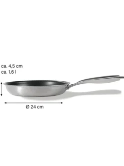 Edelstahlpfanne Bratpfanne | ohne Deckel in Silber