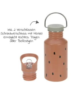 Edelstahl-Trinkflasche 500 ml - Happy Prints in braun